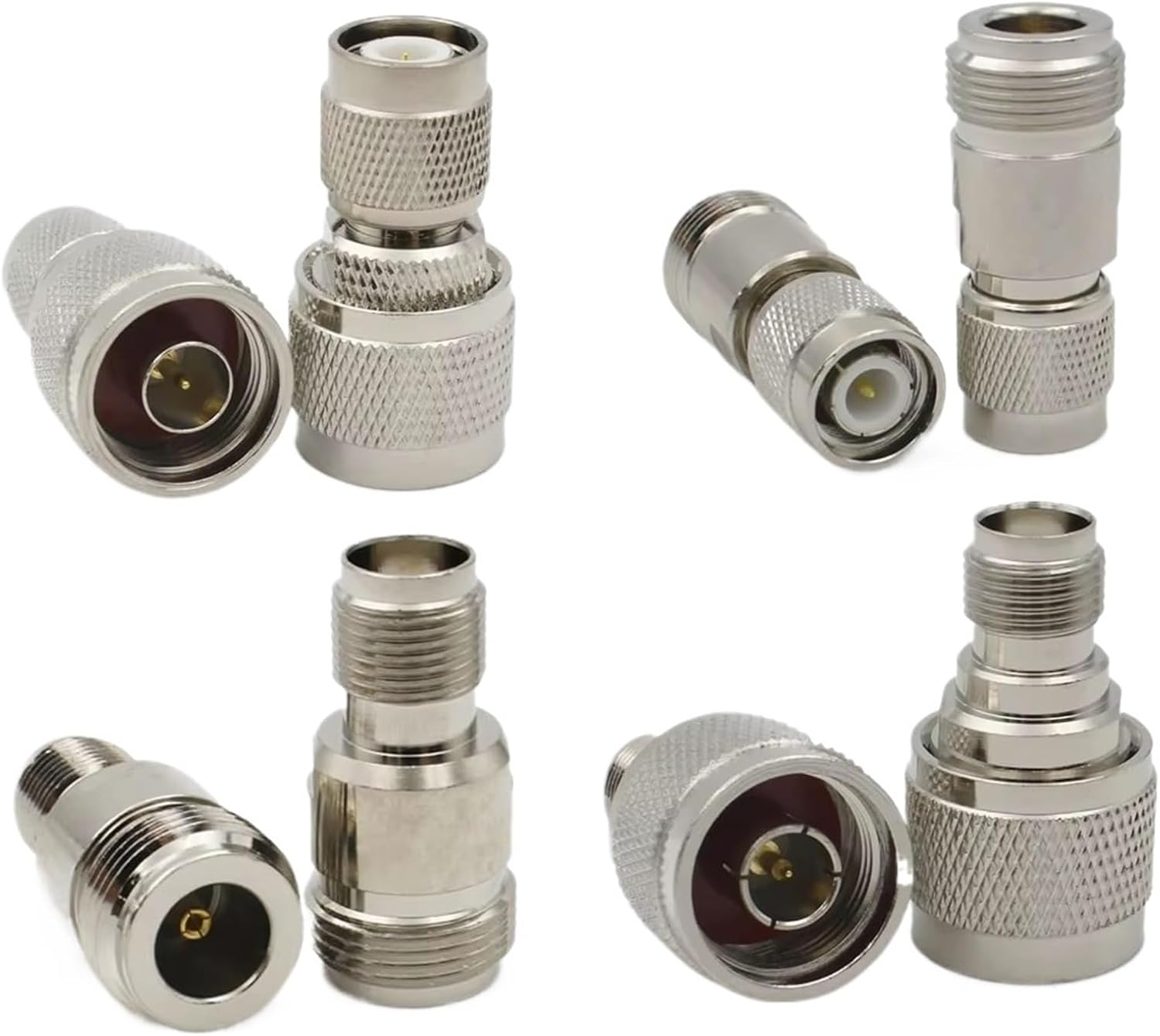 TNC to N Type Female Male Coaxial Connector Straight Coax Jack Plugs Adapter(Type4,1Pcs)