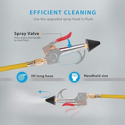 Miniatura 9 de VIVOHOME Bomba de vacío HVAC de una etapa de 110 V 13 HP 4.5CFM y kit de manómetro de CA de 4 vías con kit de descarga de CA con pistola de lavado