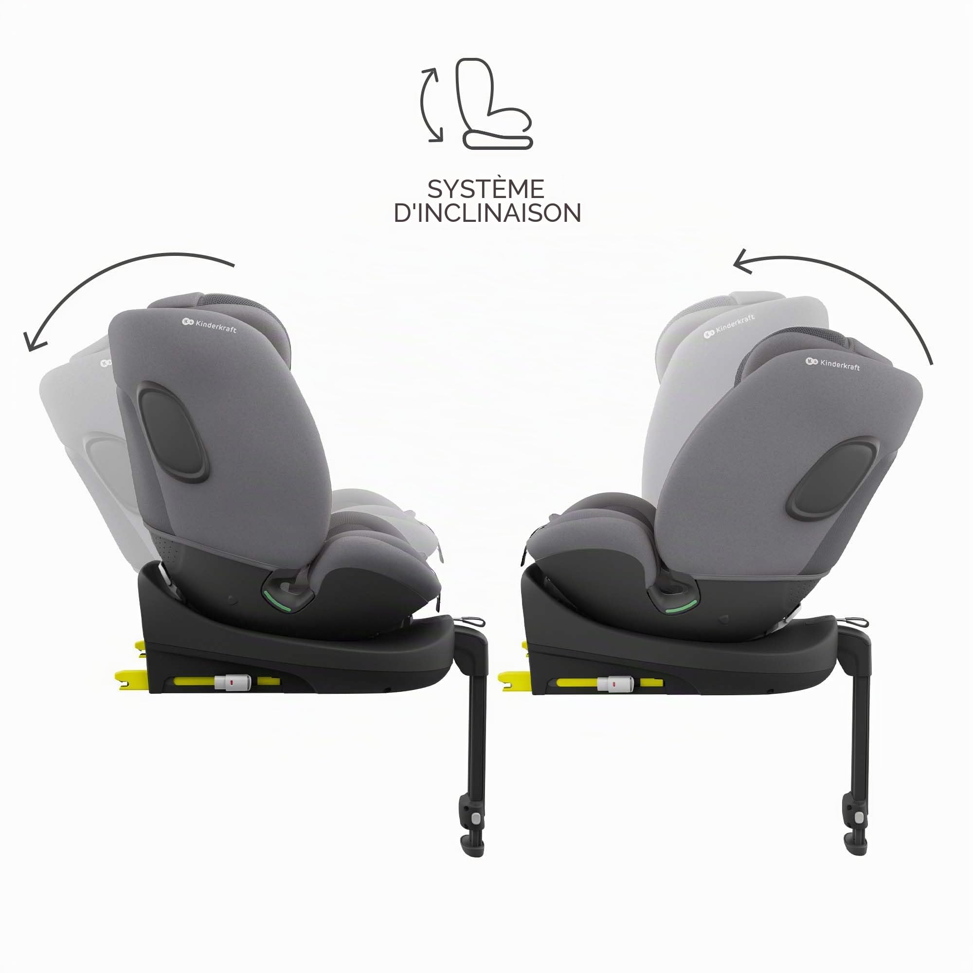 Kinderkraft Système Modulaire ENDURA SAFE 3-en-1 | Siège Auto I-LITE + I-FIX, Base ISOFIX Rotative, Installation Facile, Sécurité R129/3, Confort Optimal, 0-12 ans, Gris
