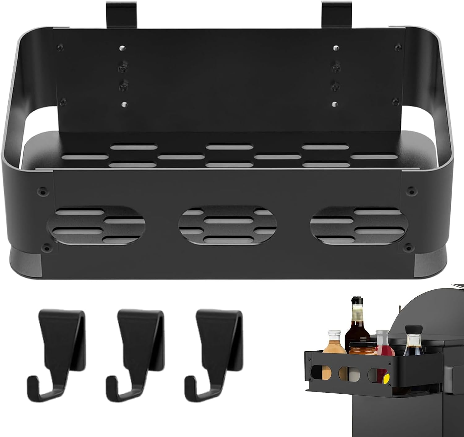 Thermal - Grill Tool Organizer for Gastronomy | High Gauge Carbon Steel with Multi Tier Storage Logic & Triple Hook Geometry for Patios, Decks and Outdoor Kitchens