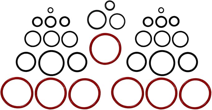 Front Rear Air Suspension Valve Block O-Ring Seal Kit Fits for 2005-2016 Land Rover LR3 LR4 Range Rover Sport/Full Size, Replace LR023964, RVH000046