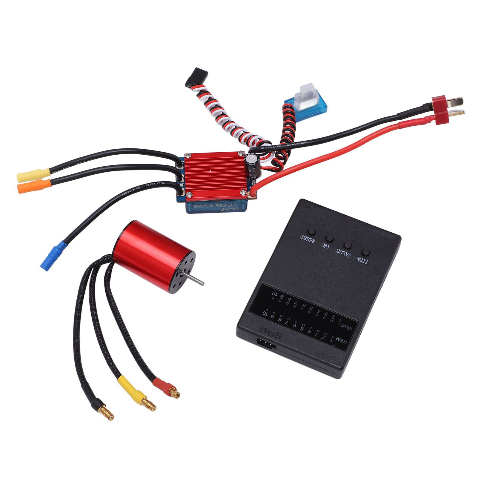 Zestaw bezszczotkowych silników MAMJENNI RC, silnik bezszczotkowy o wysokim skręcie 2435 4500KV, 25A ESC, do akcesoriów samochodowych RC, kompatybilny z pojazdami w skali 1/16