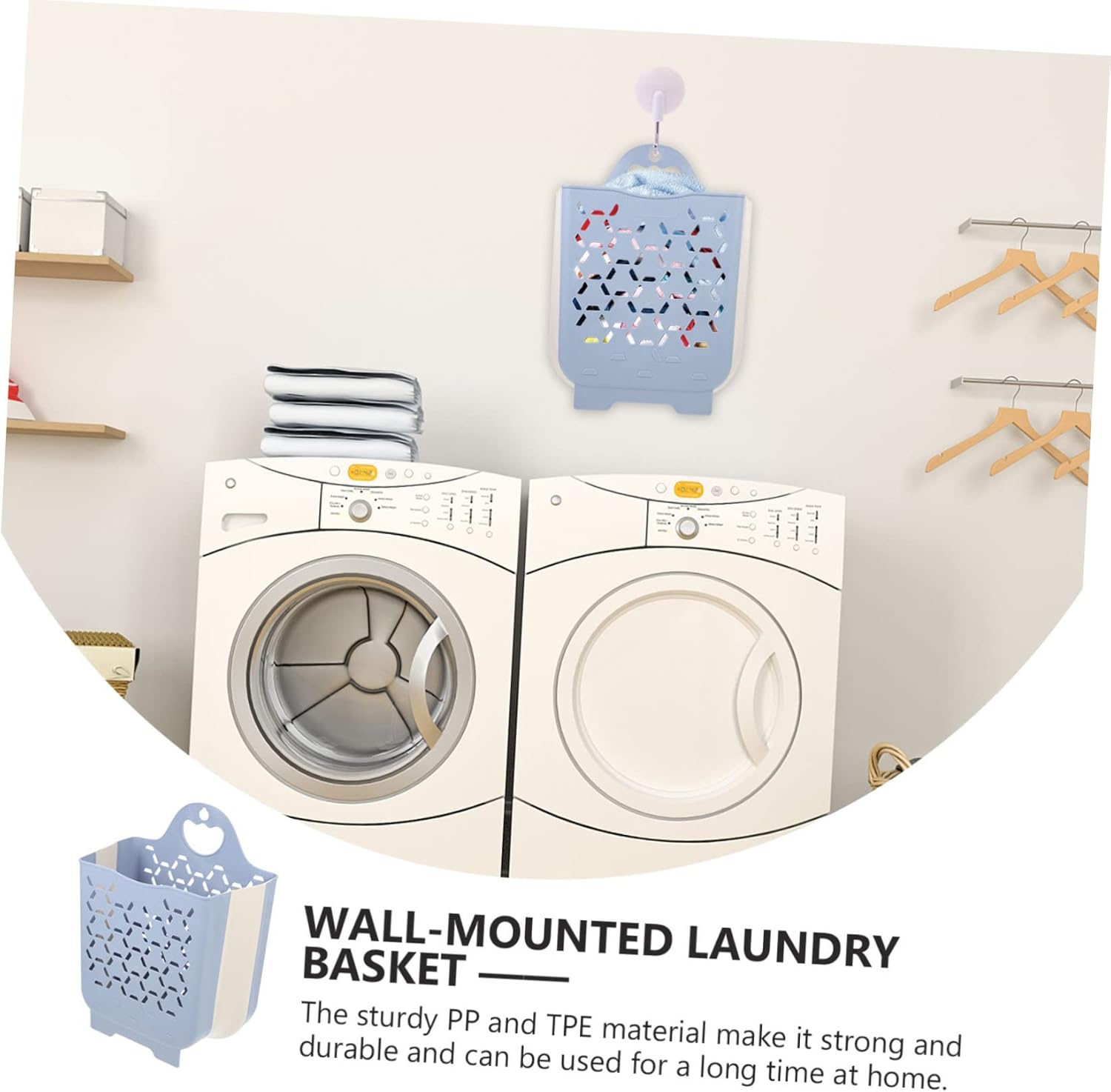 VICASKY Wall Mount Laundry Basket with Handle Large Capacity Ventilated Dirty Clothes Storage Bin for Bathroom Nursery Bedroom Space Saving Collapsible Hamper for Home Organization