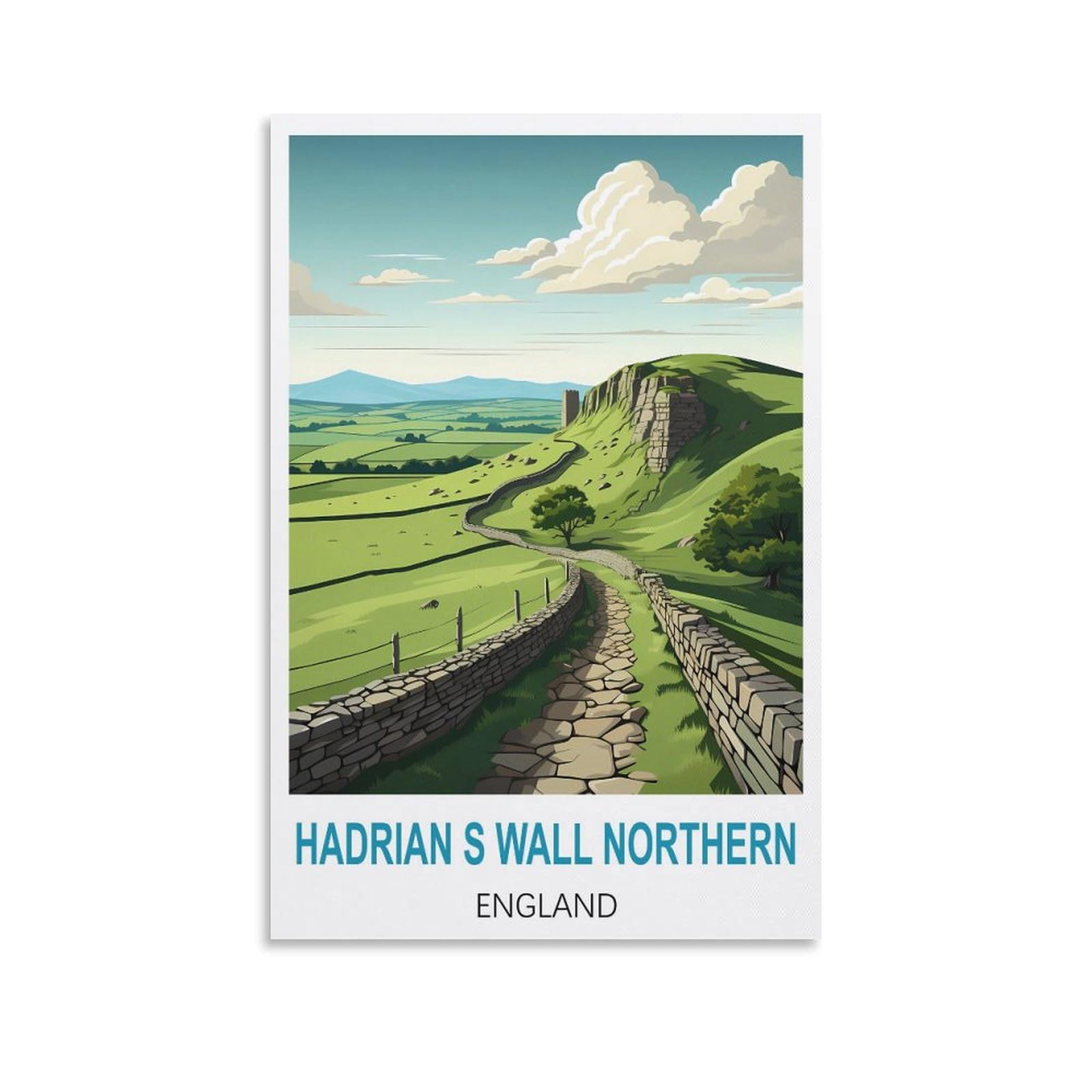 EZMLFA 5D Diamond Art Kits for Beginner,Hadrian Wall Northern Englands,Beginners,DIY Full Round Drill Diamond Dot Gem Art Kits for Adults,Crafts for Decor 40x50cm