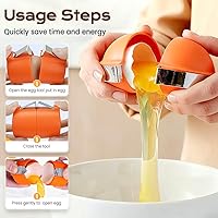 Vista 4 de Abridor de cáscaras de huevos, herramienta de acero inoxidable, separador multifuncional de huevos para huevos crudos y duros, removedor de conchas
