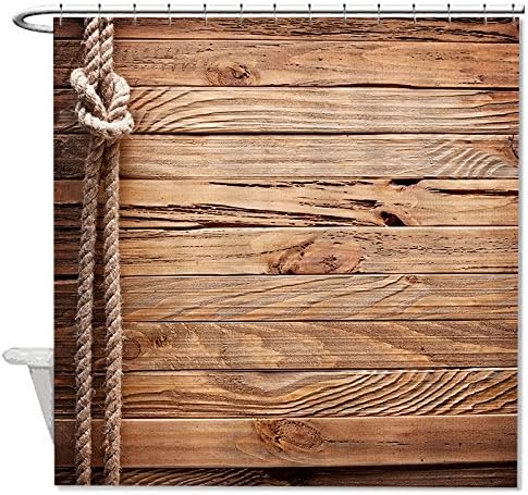 YNES Polyester Shower Curtain Vintage Wood Thick String Bathroom Waterproof 72" X 72"