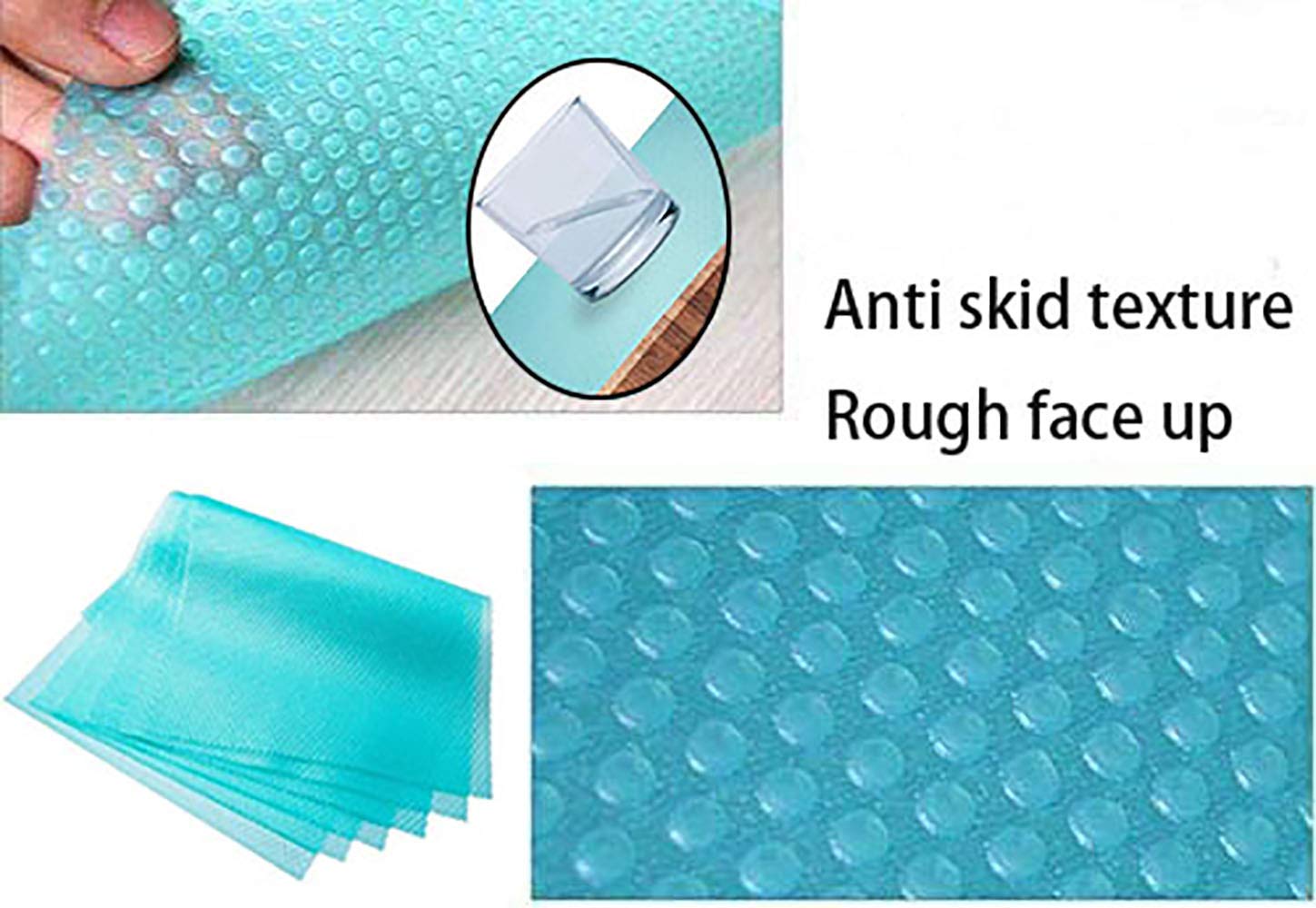 4 alfombrillas de plástico para refrigerador, revestimiento de estante de refrigerador que se puede cortar para refrigerador, tapete para cajón, manteles individuales para estantes 3