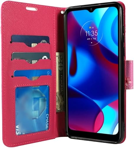 Miniatura 4 de Zase Motorola Moto G Play (2023)Moto G PureMoto G Power (2022) - Funda tipo cartera de piel sintética con función atril, ranura para tarjeta de