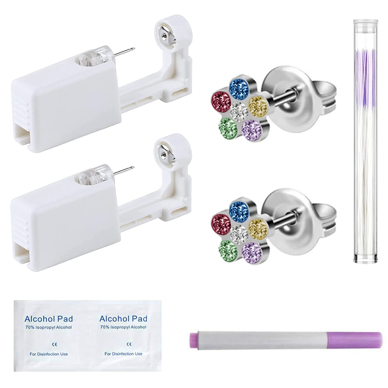 Ear Piercing Kit 2 Pack Disposable Ear Piercing Gun Self
