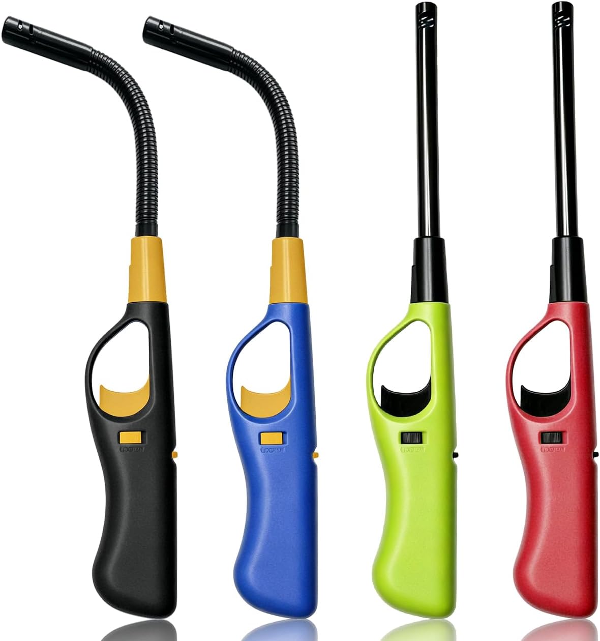 4 Pack Butane Candle Lighters Refillable Long Lighters for Candle Grill BBQ