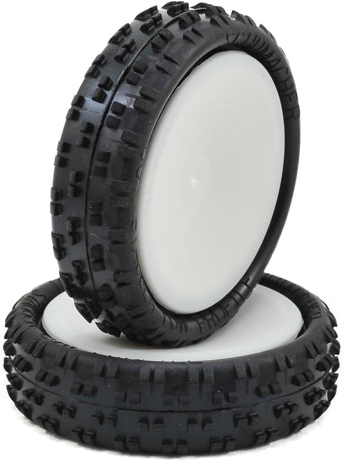 Schumacher "Stagger Rib" Pre-mounted 2.2" 2WD Front Tires (White) (2) (Yellow)