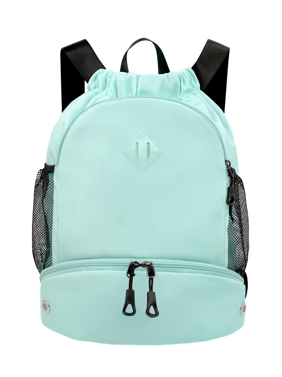 RHDZO Drawstring Backpack with Shoe Compartment for Men Women, Medium Green
