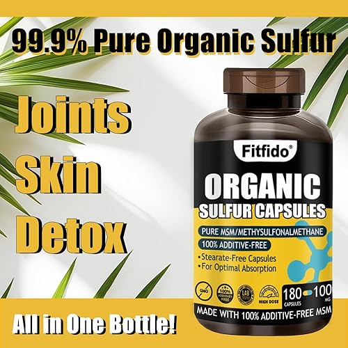 Miniatura 4 de MSM Capsules 1000mg - Suplemento orgánico de azufre para la salud de las articulaciones, bienestar funcional, cabello, piel y uñas, sin OMG, sin