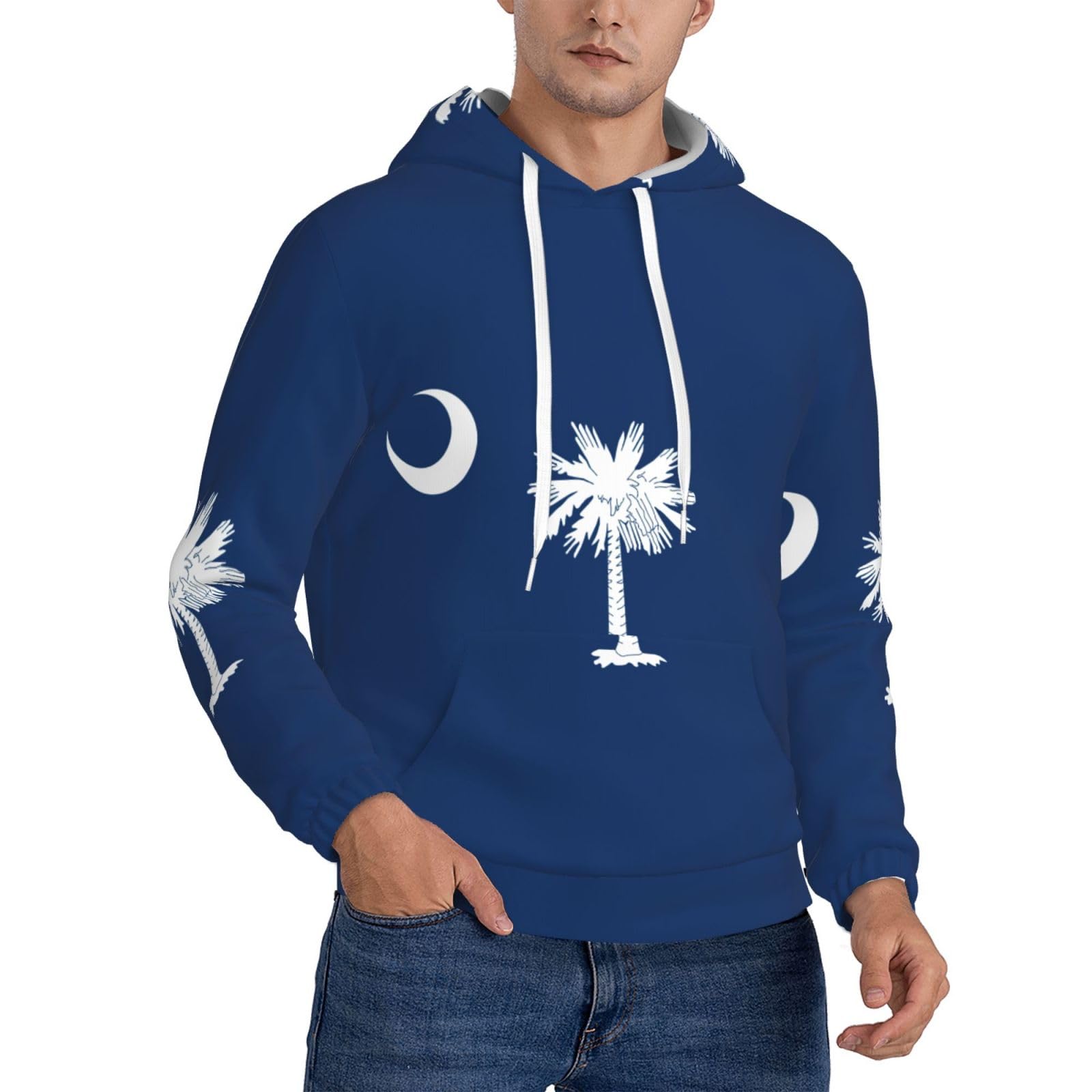 Sweat à capuche homme imprimé pull manches longues décontracté - 8