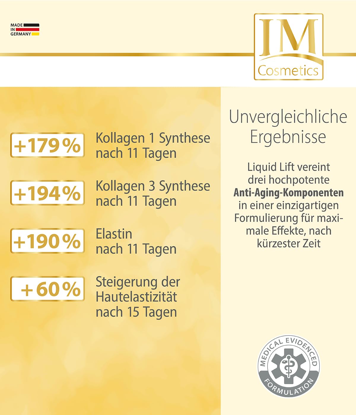 Genius IMC Liquid Lift Intensiv-Gesichtscreme und -Serum Anti-Aging Pflegeset 2-tlg spendet Feuchtigkeit, gegen Falten, Nachtpflege für straffe Haut, regt Kollagenproduktion an- Dr. Michaela Fuchs