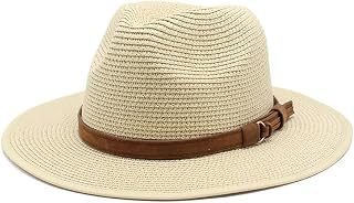 HHF Caps y Sombreos Primavera y novedad de verano, sombrero de paja for mujer, sombrero for el sol superior blanco de Panamá, sombrilla transpirable, sombrero for el sol de viaje ( Color : Beige )