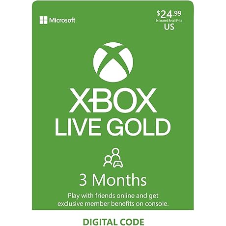 Xbox Live Gold: 3 Month Membership [Digital Code]