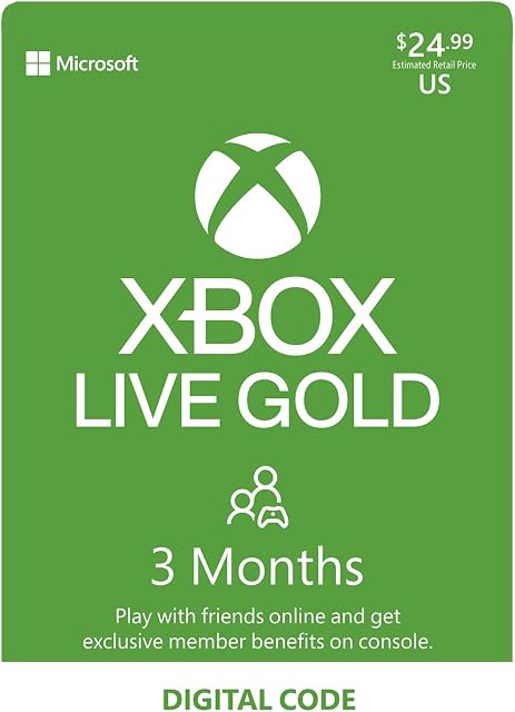 Xbox Live Gold: 3 Month Membership [Digital Code]