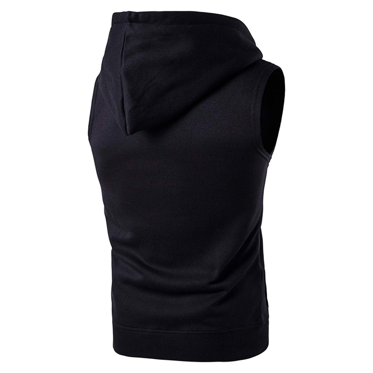 STTLZMC Uomo Felpa Smanicata con Cappuccio Fitness Muscolo Vest Tops con Zip Fino Gilet Casual