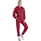Womens Tracksuit 2 Pieces Set Outfits Sherpa Lined Hooded Zip Up Fleece Jogging Sweatsuits