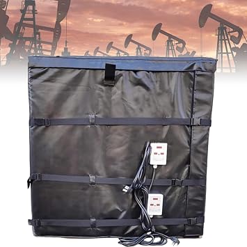 IBC Ton Barrel Heater, 4000W Drum Heating Blanket, 275 Gallon 1000L Oil Drum Heater, 0150C Temperature Controller, Waterproof Insulation Materials, for IBC Plastic Tank,Black
