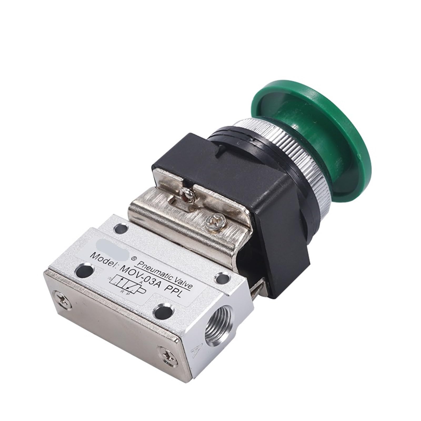 MOV-03 1/8" PT Threaded Mushroom Cap Emergency Stop Button self-Locking 2-Position 3-Way Pneumatic Mechanical Valve with Connector(MOV-03A)