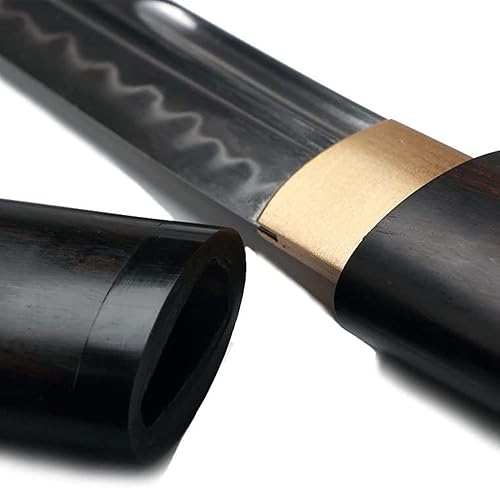 Miniatura 5 de Siwode Katana corta afilada, hecha a mano, espada real samurái ninja japonesa (T10 templada), 15.0in