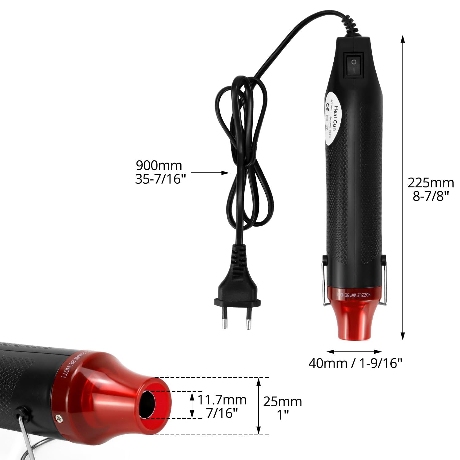 Pistola Ad Aria Calda QWORK 220V 300W - Mini Asciugatore Portatile Per Termorestringenti E Vernici - Foto 2