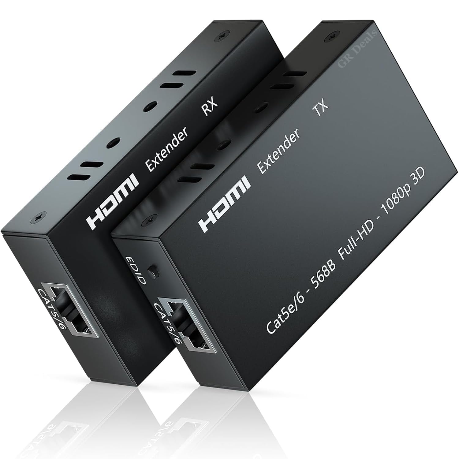 HDMI Extender 1080p@60Hz, 3D, Over Single Cat5e/Cat6 Cable Full HD Uncompressed Transmit Up to 196 Ft(60m), EDID and POC Function Supported (Transmitter and Receiver). Black.-image-37