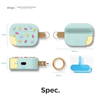 ICECREAM AIR POD SILICON CASE。 Amazon.com: elago Ice Cream Case Compatible with AirPods Pro
