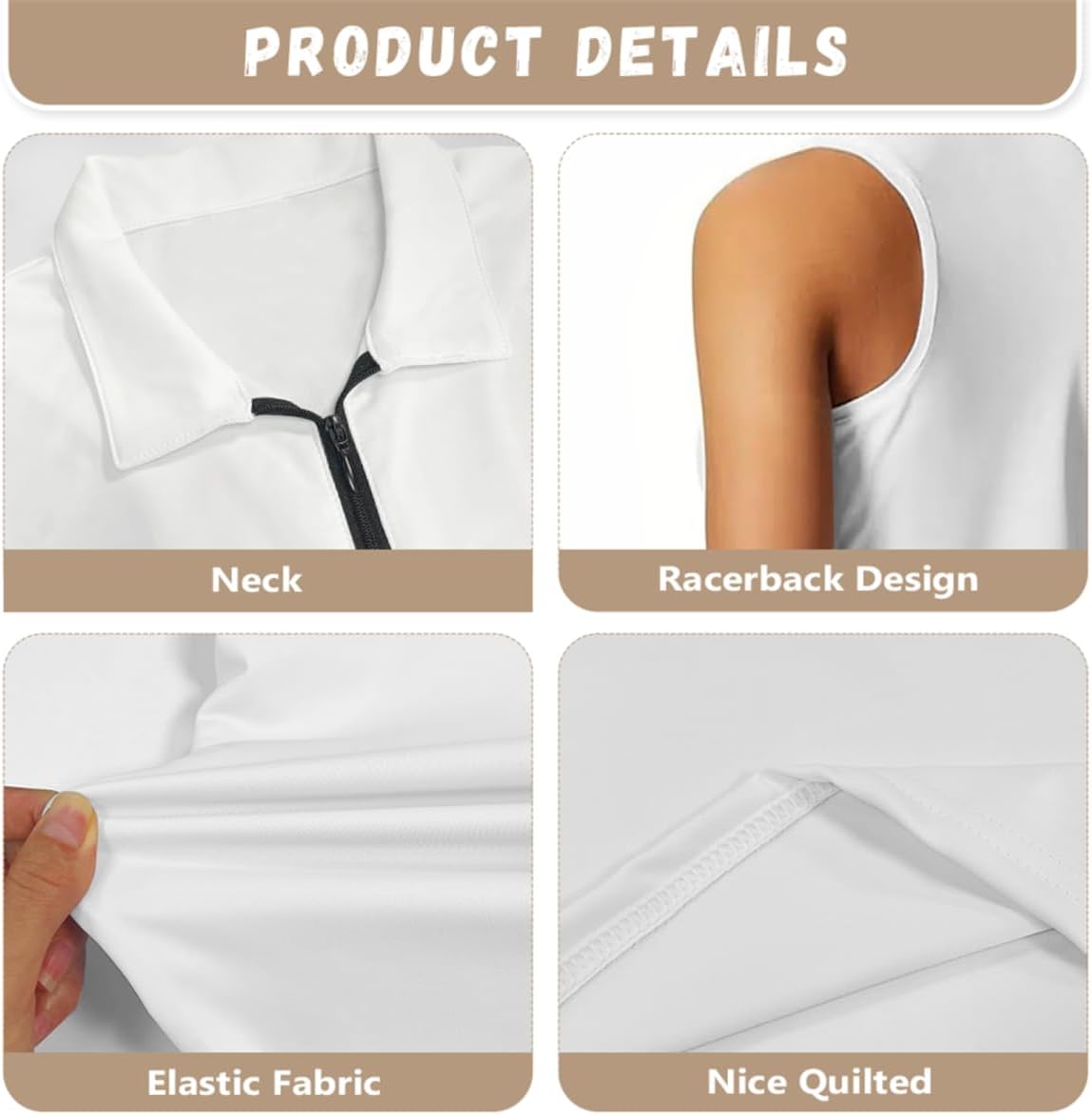 POLERO Sleeveless Women Golf Shirts Zip Up V Neck Workout Tops with Collar Casual Athletic Shirt - Image 6