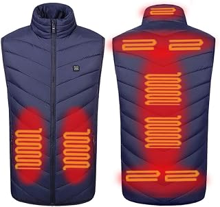 Heated Jacket Heated Vest with 9 Heating Zones, Instant Warmth Heated Jacket with 3 Heating Levels, USB Electric Heated Gilet, Waterproof and Windproof in Winter