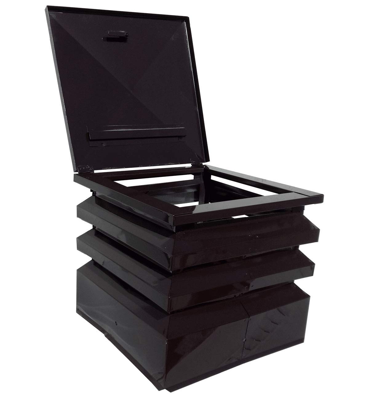 Comignolo marrone antivento antipioggia base quadrata 6/10 fumaiolo x camino e canna fumaria (42 x 42 cm)