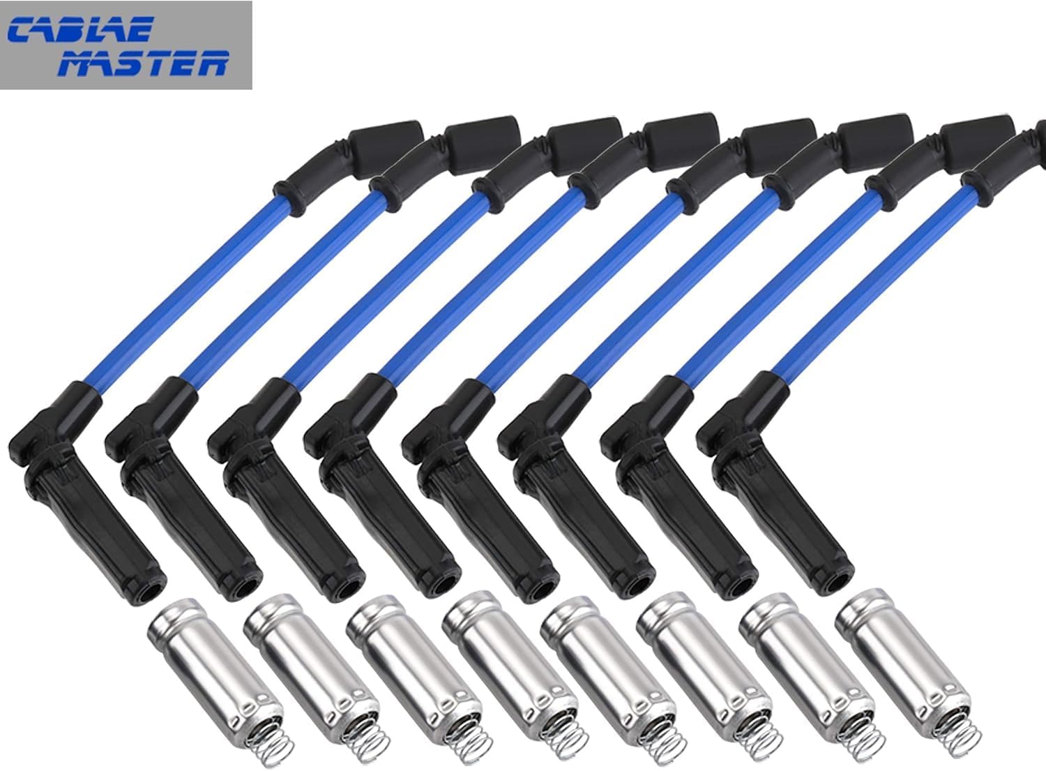 10.2mm High Performance Racing Performance Spark Plug Wires Compatible With Chevrolet GMC Cadillac Hummer Buick Pontiac Saab GM LS Engine 4.8L 5.3L 6.0L 6.2L V8 2005-2008 Blue