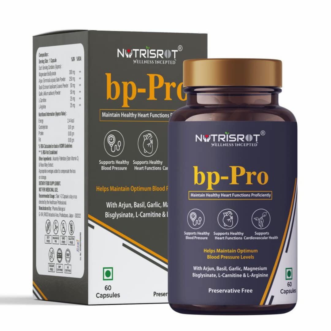 See full amazon price history chart for NUTRISROT̖ bp-Pro Herbal Supplement to Support Optimum Blood Pressure | Healthy Heart Function | Improved Blood Flow | Anxiety and Hypertension Relief with Arjuna Bark, Basil Leaves & Garlic Powder for Men & Women (60 veg caps) NUTRISROT̖ bp-Pro Herbal Supplement to Support Optimum Blood Pressure | Healthy Heart Function | Improved Blood Flow | Anxiety and Hypertension Relief with Arjuna Bark, Basil Leaves & Garlic Powder for Men & Women (60 veg caps) (B09L5Y1PTD) Amazon Price History, Amazon Price Tracker