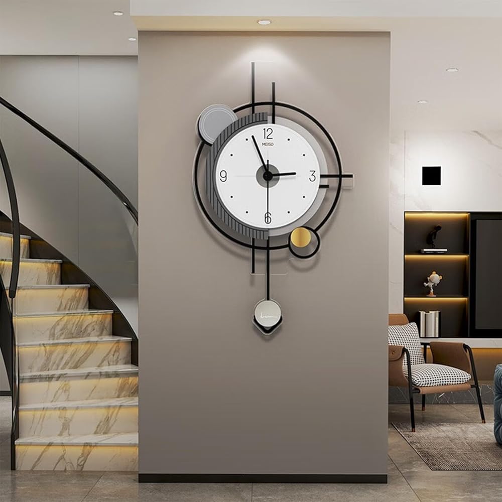Horloge à quartz silencieuse pour salon chaleureux et déco moderne