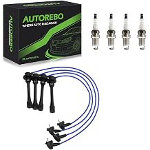 Set of 4 PCS Ignition Spark Plug Wires 671-4146 55900 & 4 Iridium Spark Plugs Compatible with Jeep Toyota T100 Tacoma 4Runner 2.4L 2.7L L4, 1994 1995 1996 1997, 4447 RC-TX72 19037-75010 51054 CH5420