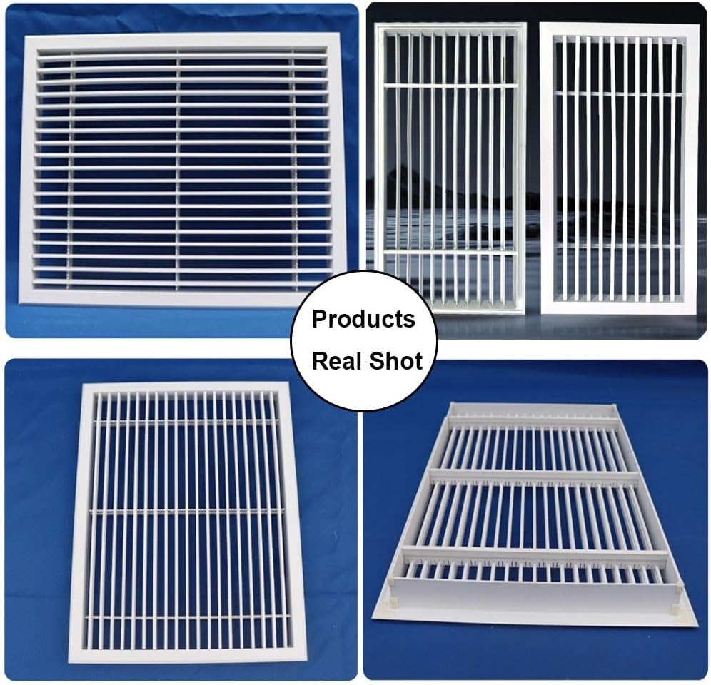 Ventilation Exhaust Fan Grille Cover ABS White Replacement Vent Cover 8in 10in 12in 14in 16in Square Louver Grille Cover Hood for Dryer Ceiling HVAC Exhaust Range Hood(16x16in/400X400mm)