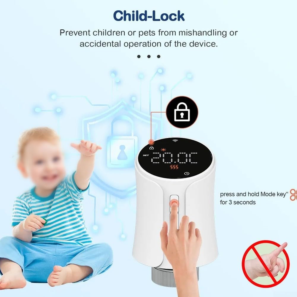 Valvola termostatica per termosifone intelligente Tuya Smart App Control - Termostato programmabile per riscaldamento settimanale compatibile con & Alice