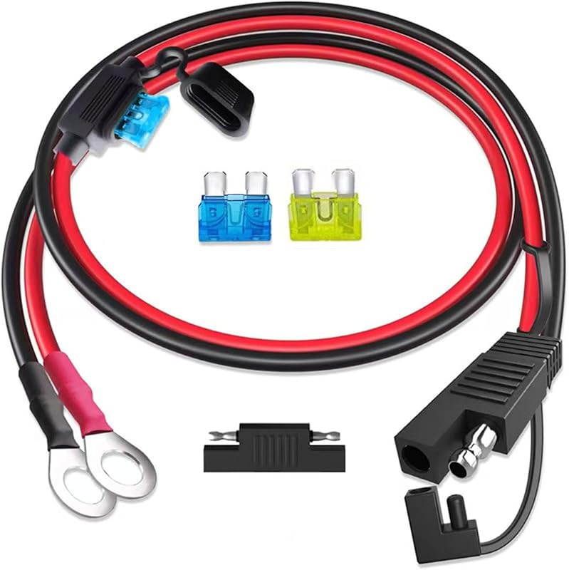 Cabo de extensão SAE para terminais de anel SZMXUCK 16 AWG com adaptador de polaridade reversa – 1,5 m