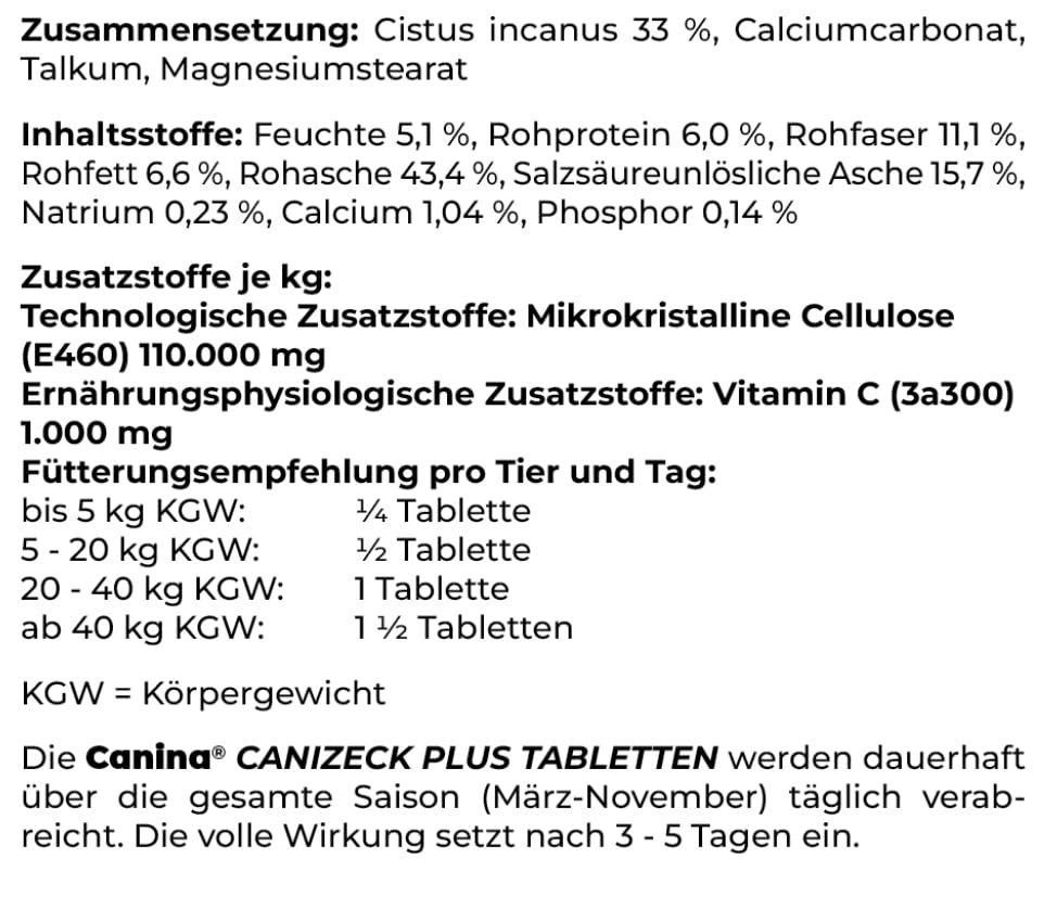 Canina Canizeck Plus Tabletten, 180 g