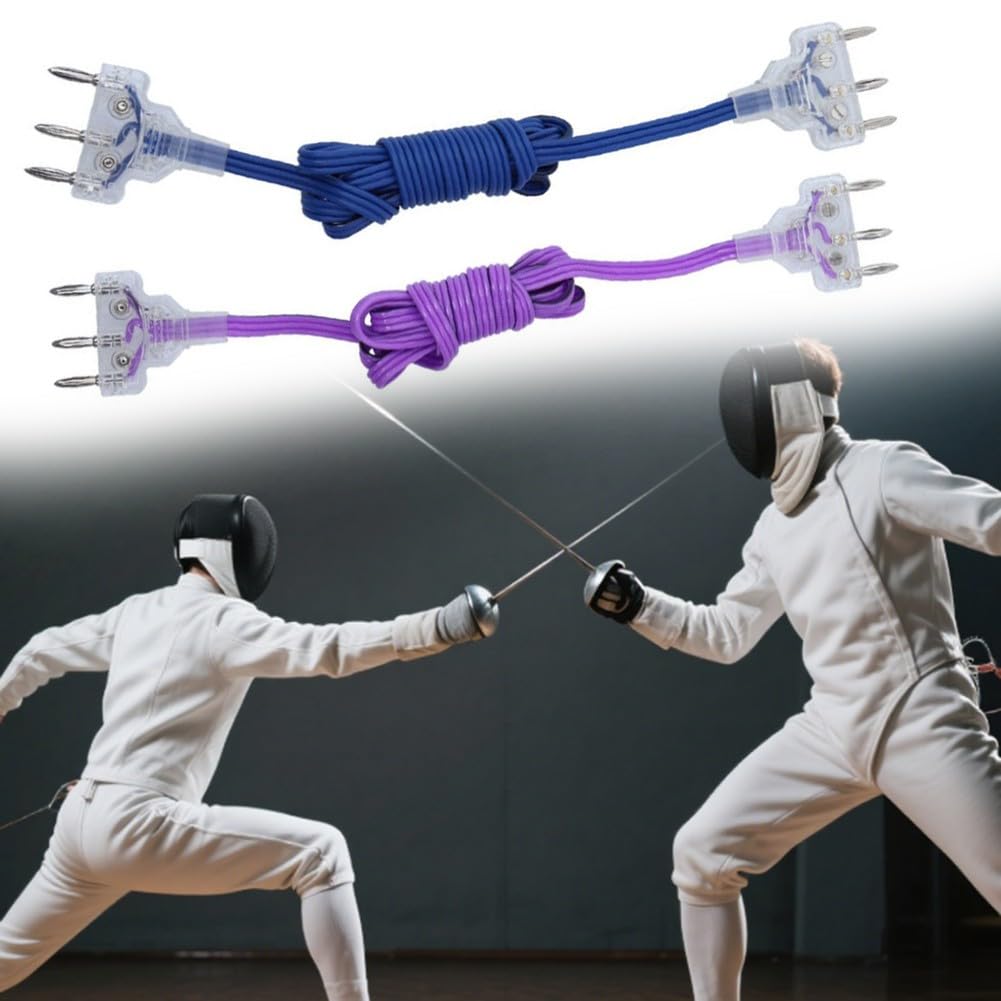 Cordon de corps pour clôture Epee, gaine en PVC, câble conducteur flexible de 1,8 m avec noyau en cuivre conçu pour une transmission stable du signal (bleu)