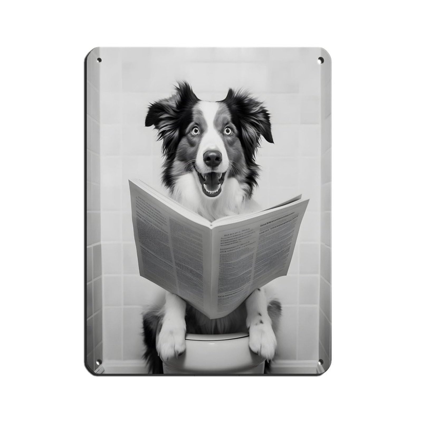 Australian Shepherd, Funny Bathroom Decor Retro Poster Metal Tin Sign Chic Art Retro Iron Painting Bar People Cave Cafe Family Garage Poster Wall Decoration 12x16inch(30x40cm)