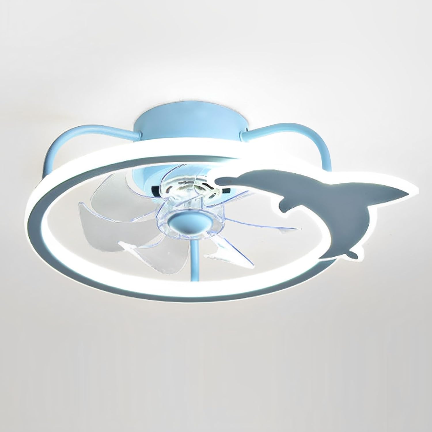 Kids Room 20" Ceiling Fan with LED Light Modern Remote Ceiling Fans with Lights 3 Speed Quiet Ceiling Fans for Girl Boy Bedroom Children's Room 124W LED Ceiling Fan Lighting