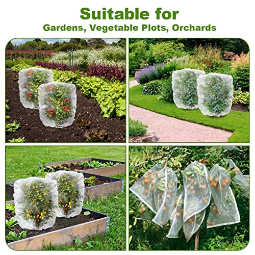 Woscmi 6 Pack Garden Plant Netting Fruits Blueberry Bushes Tomato Protection Netting Insect Netting Cover Bags With Drawstring 3.9’ X 4.6’ Protective Bird Netting For Vegetables Fruits Trees #TOP5