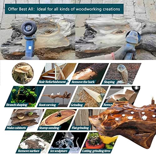 OBA Wood Grinding Wheel Angle Grinder Disc Carving Disc Shaping Polishing Grinding Wheel for Angle Grinder, Arbor 16 mm