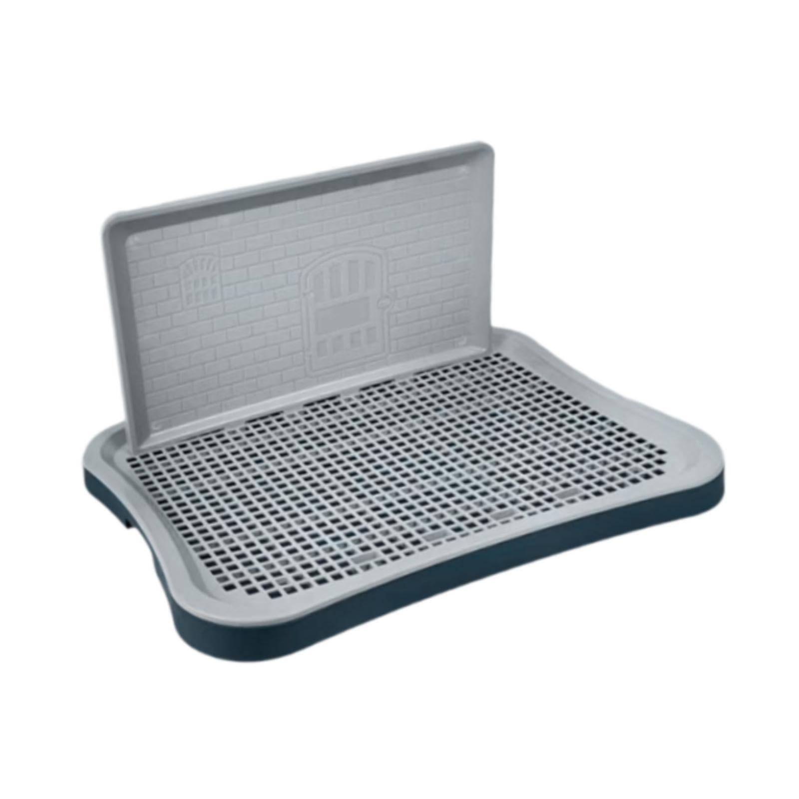 Indoor Dog Potty Tray, Dog, Pee Pad Holder Training Toilet for Dogs Cats Hamster, Navy Gray