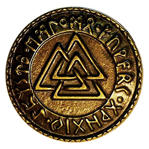 Germanenschmuck Wotansknoten (Zierniete in Altmessing) | Valknut, Walknut Cover