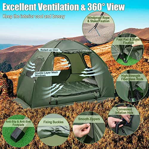 Cama carpa plegable 5 en 1 Goplus para camping 1-2 personas miniatura 3