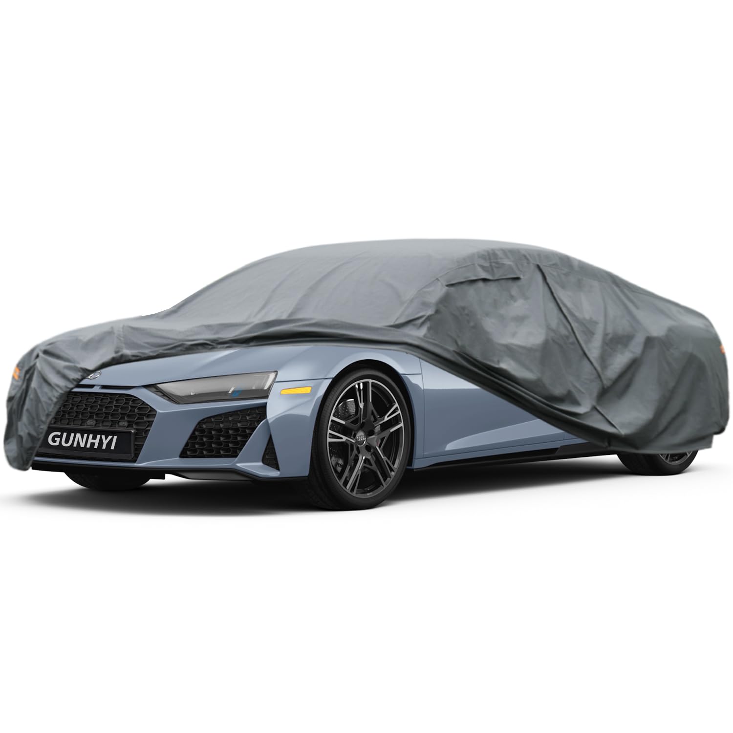 GUNHYI Premium Car Cover Custom Fit Audi R8, 16 Layers Heavy Duty Car Cover Waterproof All Weather with Zipper Door for Sun Rain Snow Dust Uv Protection